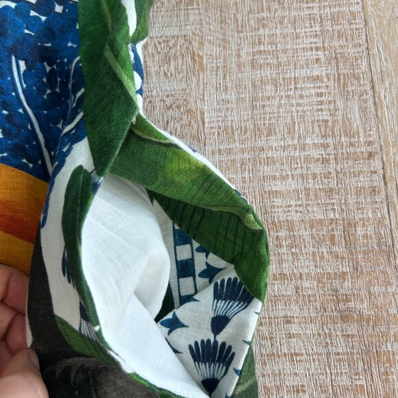 Farm Rio Ancient Garden Mini Dress Sleeveless Small Blue/White - Picture 4 of 13